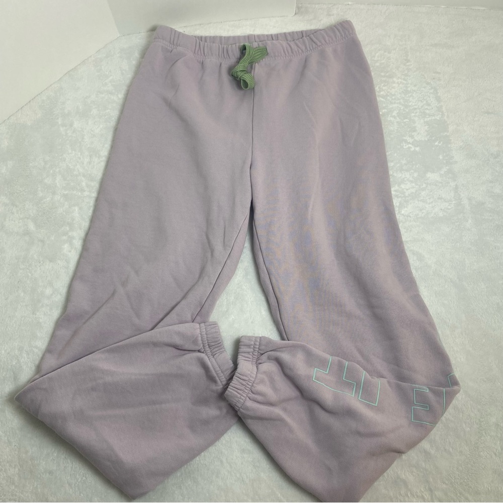 Mother Move It Lilac Joggers  with Green Drawstring Size M
